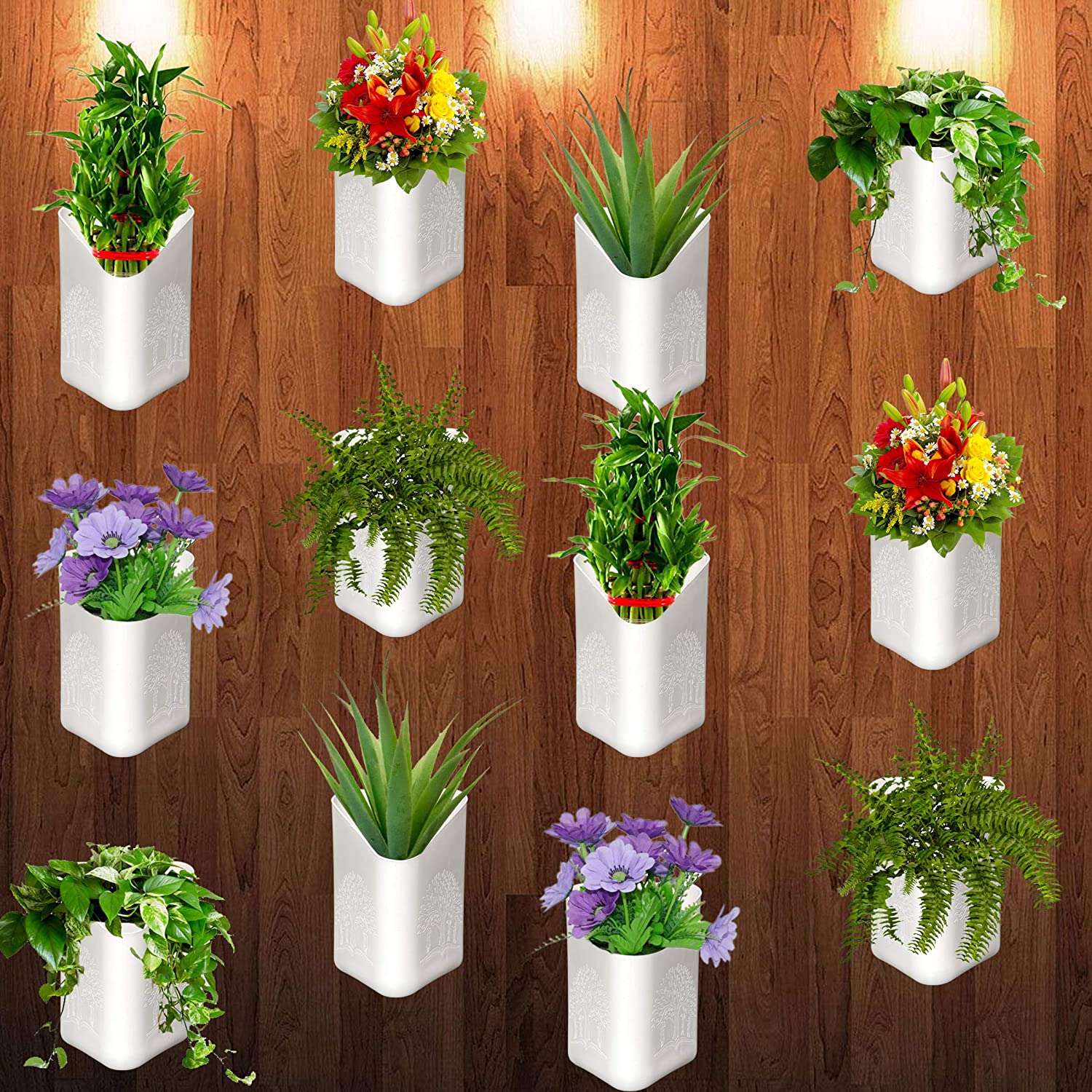 Plastic Vertical Hanging Planter Pot, Multicolour, - Springkart 