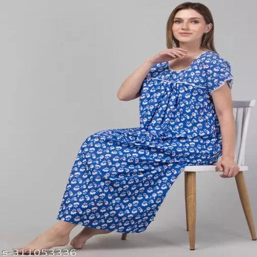 women night dress night wear night gown gown sleep wear cotton nighty cotton cotton gown cotton night dress cotton nighty cotton maxi - Springkart 