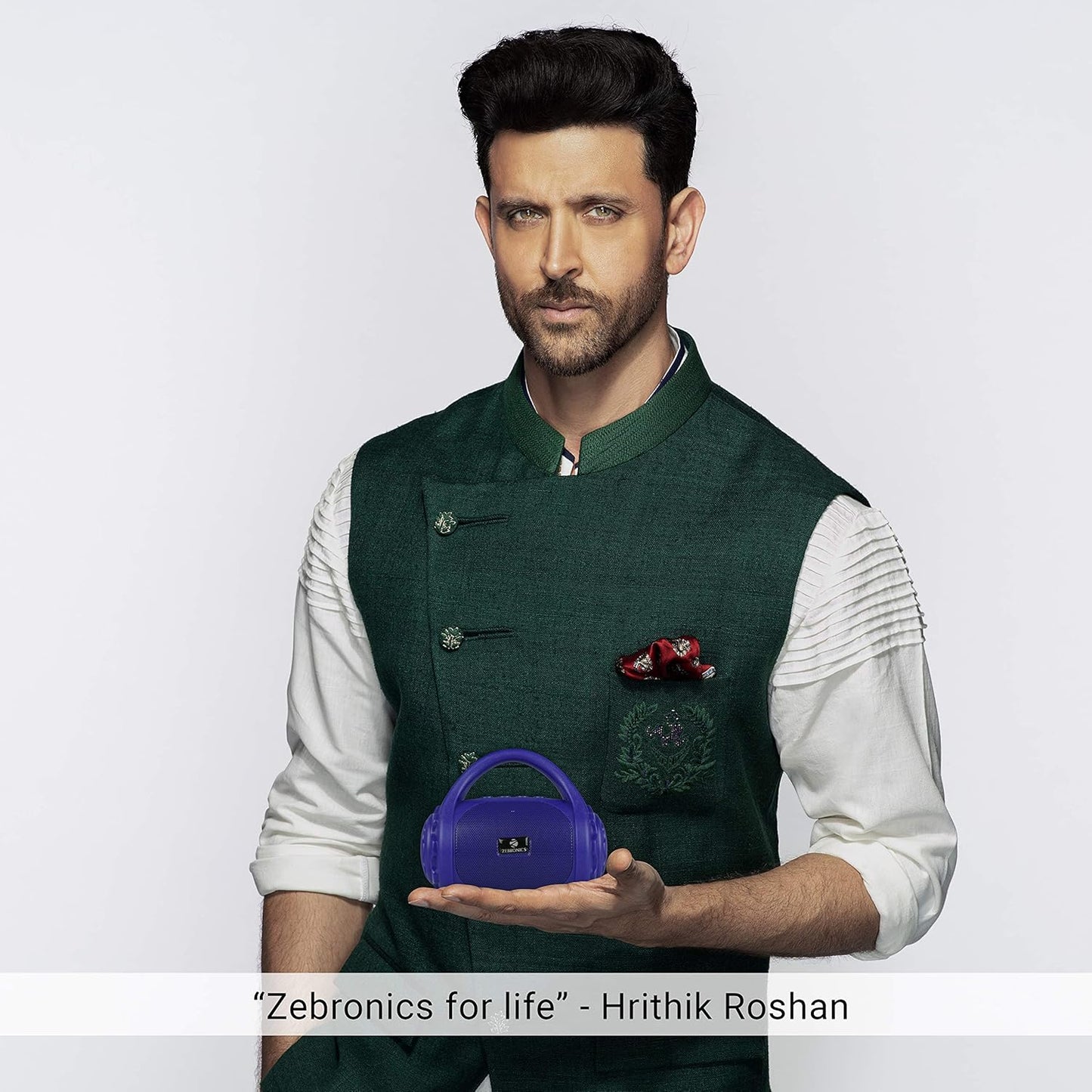 Zebronics County 3W Wireless Bluetooth Portable Speaker with Supporting Carry Handle, USB, SD Card, FM & Call Function (Blue)