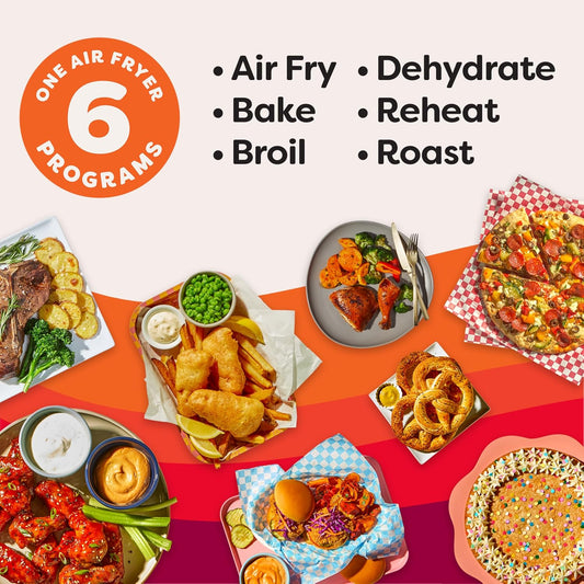 Instant Pot Air Fryer, Vortex 6 Litre, Touch Control Panel, 360° EvenCrisp Technology, Uses 95% less Oil, 6-in-1 Appliance:Air Fry, Roast, Grill, Bake, Reheat& Dehydrate (Vortex 6 Litre) 1500 W Silver