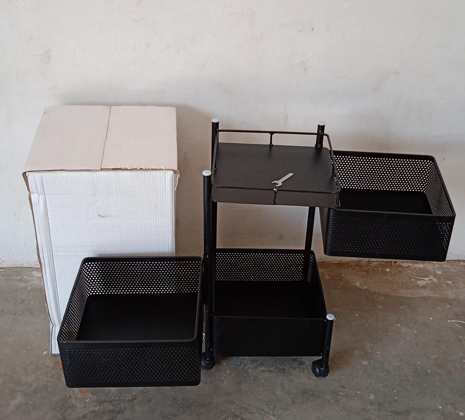 Metal High Quality Kitchen Trolley Kitchen Organizer Items and Kitchen Accessories Items for Kitchen Rack Square Design for Fruits & Vegetable Onion Storage Kitchen Trolley with Wheels (3 Layer) - Springkart 