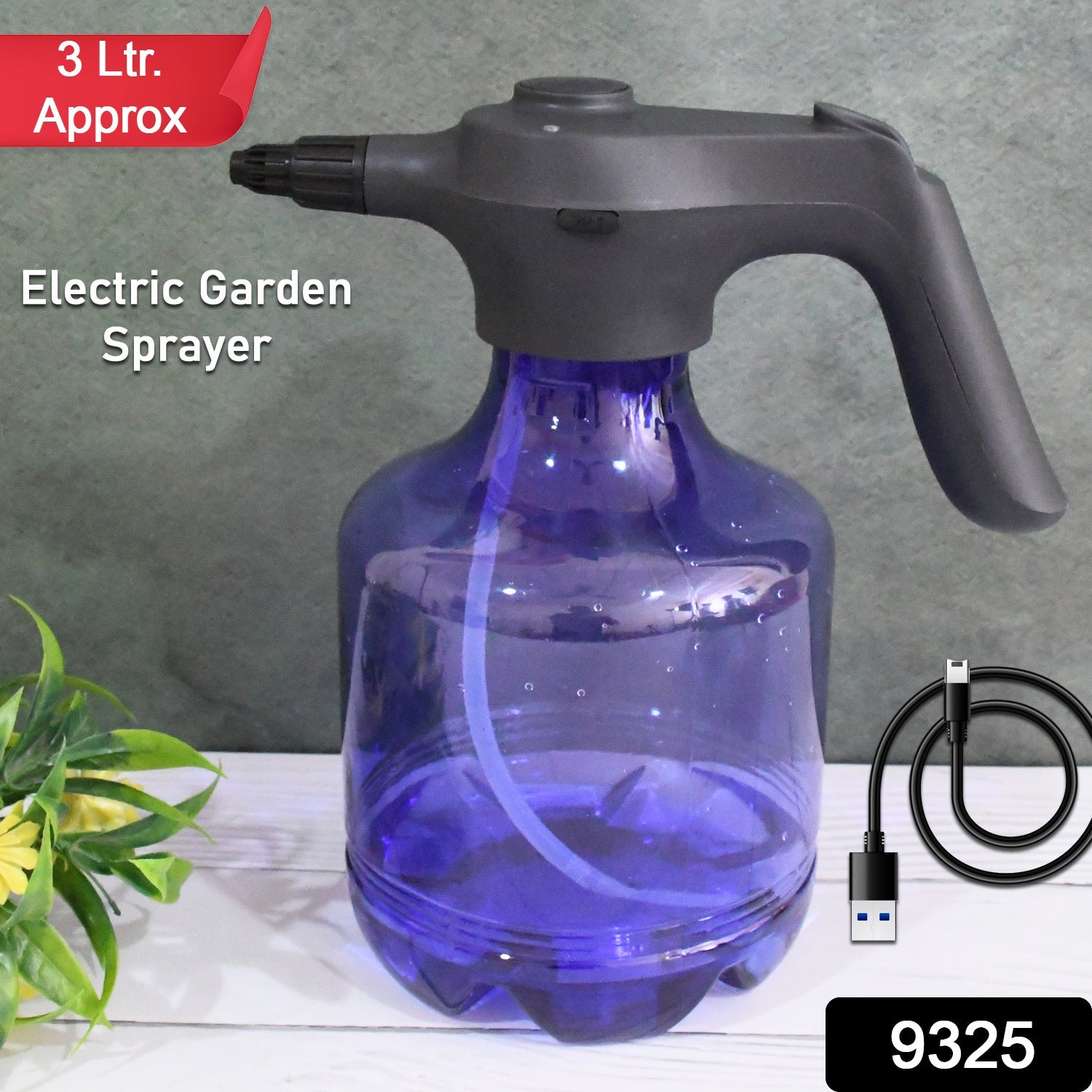 Electric Spray Bottle 3L Garden Sprayer Automatic Watering Can Rechargeable Battery Powered Sprayer For Garden Fertilizing (1Pc 3Ltr. Approx) - Springkart 