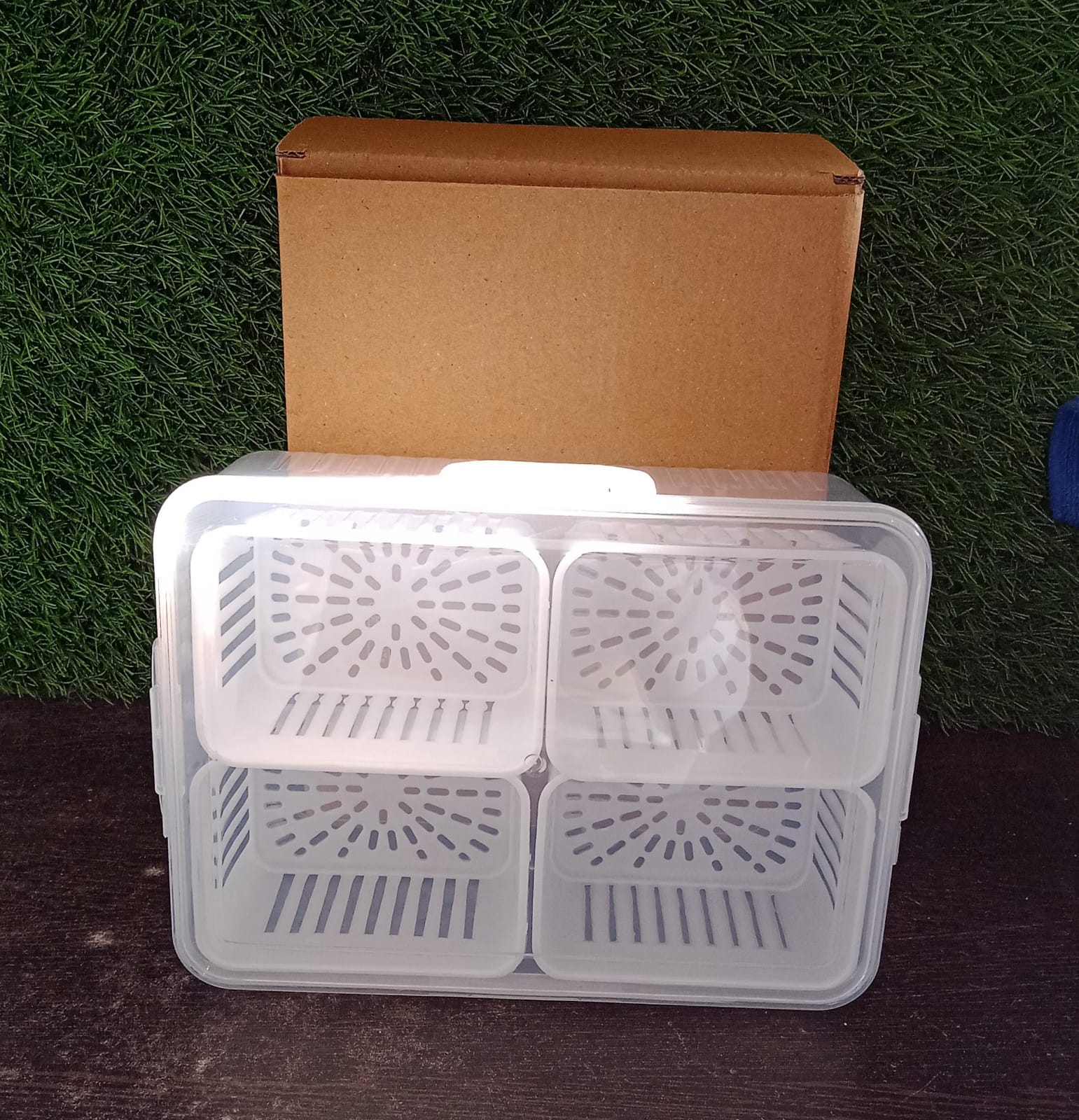 Fridge Storage Boxes Freezer Storage Containers, Container for Kitchen Storage Set, Storage in Kitchen, Vegetable Storage, Draining Crisper Refrigerator Food Box (1 Pc) - Springkart 