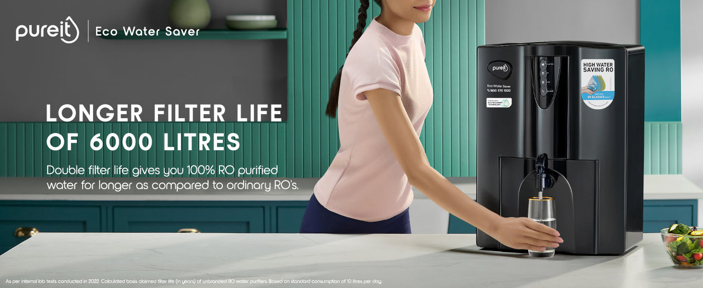 Buy Pureit Eco Water Saver RO+UV+MF+Mineral | 7-Stage | 10L | Up to 60% Saving | Suitable for Borewell, Tanker & Municipal Supply | Table Top | Wall Mountable | Black Online at Low Prices in India - Amazon.in