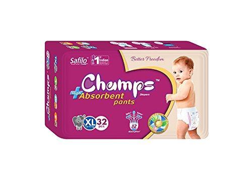 956 Premium Champs High Absorbent Pant Style Diaper Extra Large(Xl) Size 32 Pieces (956_xlar_32) - Springkart 