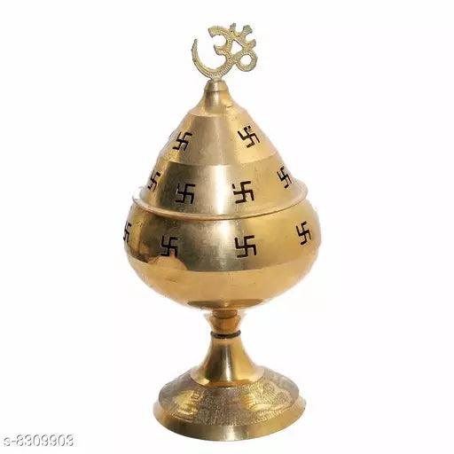 Vastu India Brass Akhand Diya Brass Table Diya (Height: 2 inch) - Springkart 