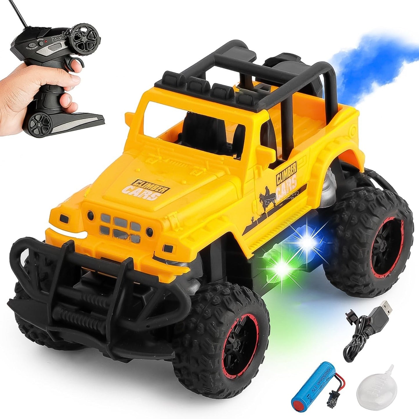 Mist Spray Race Car Toy Off Road Speed Car With Smoke (Water Sprayer Mist With Light) High Strength Climbing Power & Smoke Effect (Color May Vary), Kids - Springkart 