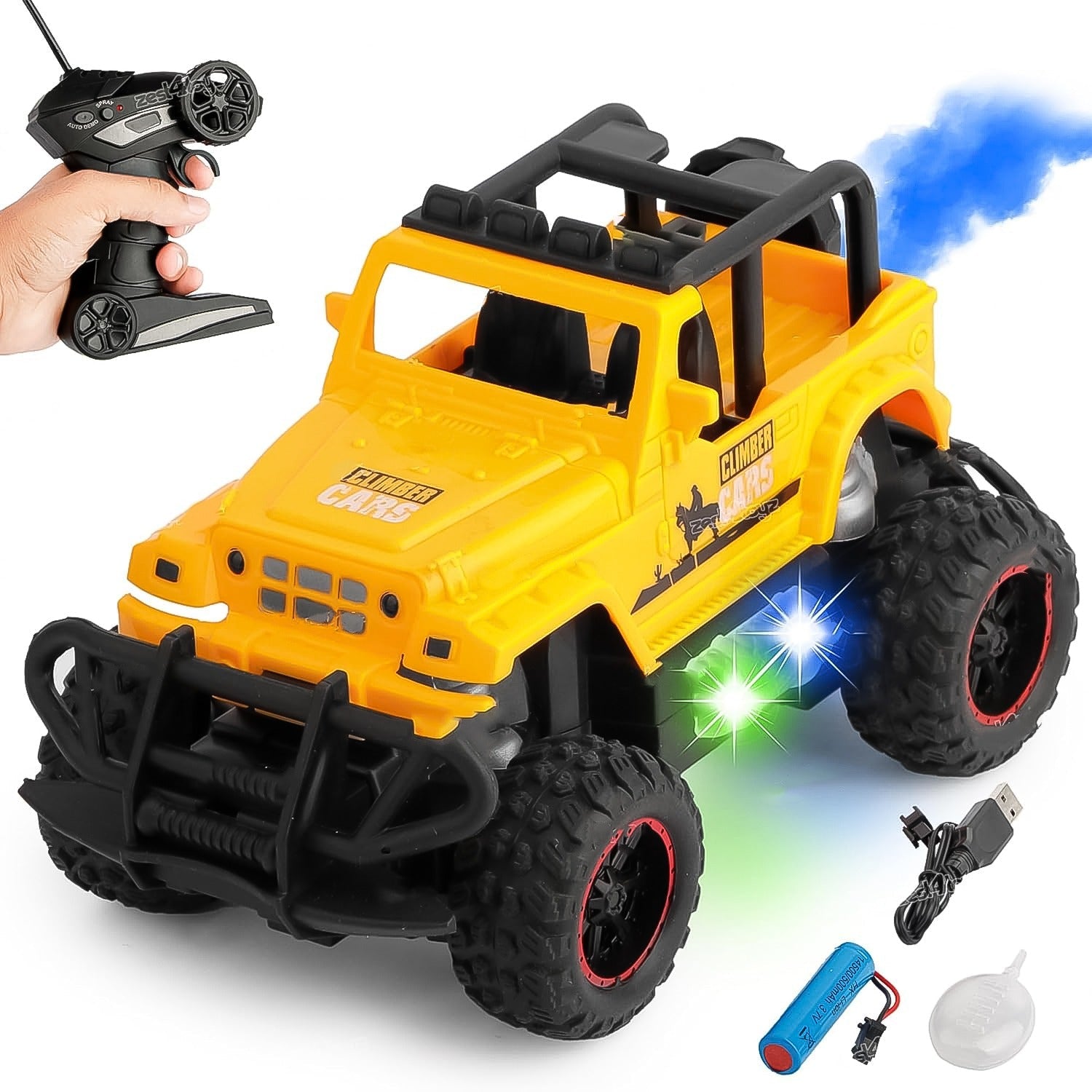 Mist Spray Race Car Toy Off Road Speed Car With Smoke (Water Sprayer Mist With Light) High Strength Climbing Power & Smoke Effect (Color May Vary), Kids - Springkart 