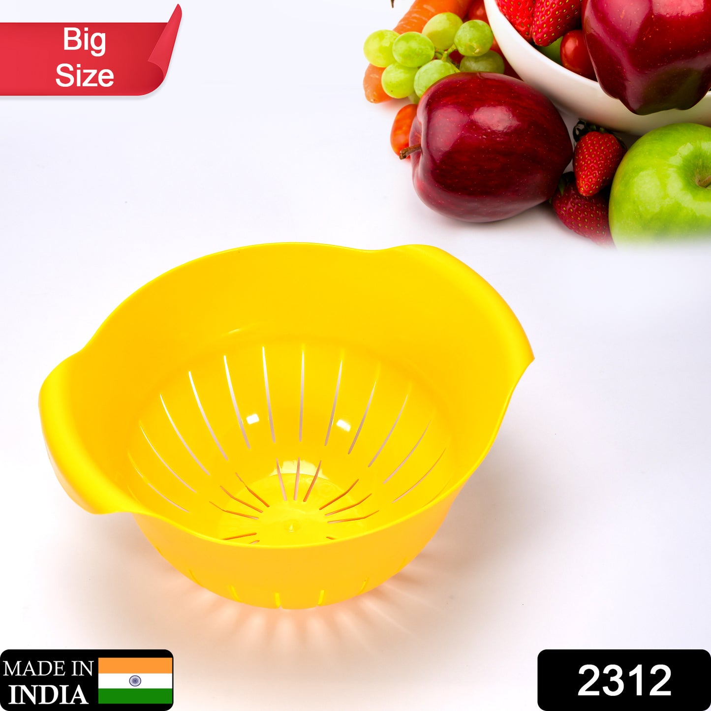 2312 Plastic Fruits Vegetable Noodles Pasta Washing Bowl Strainer - Springkart 