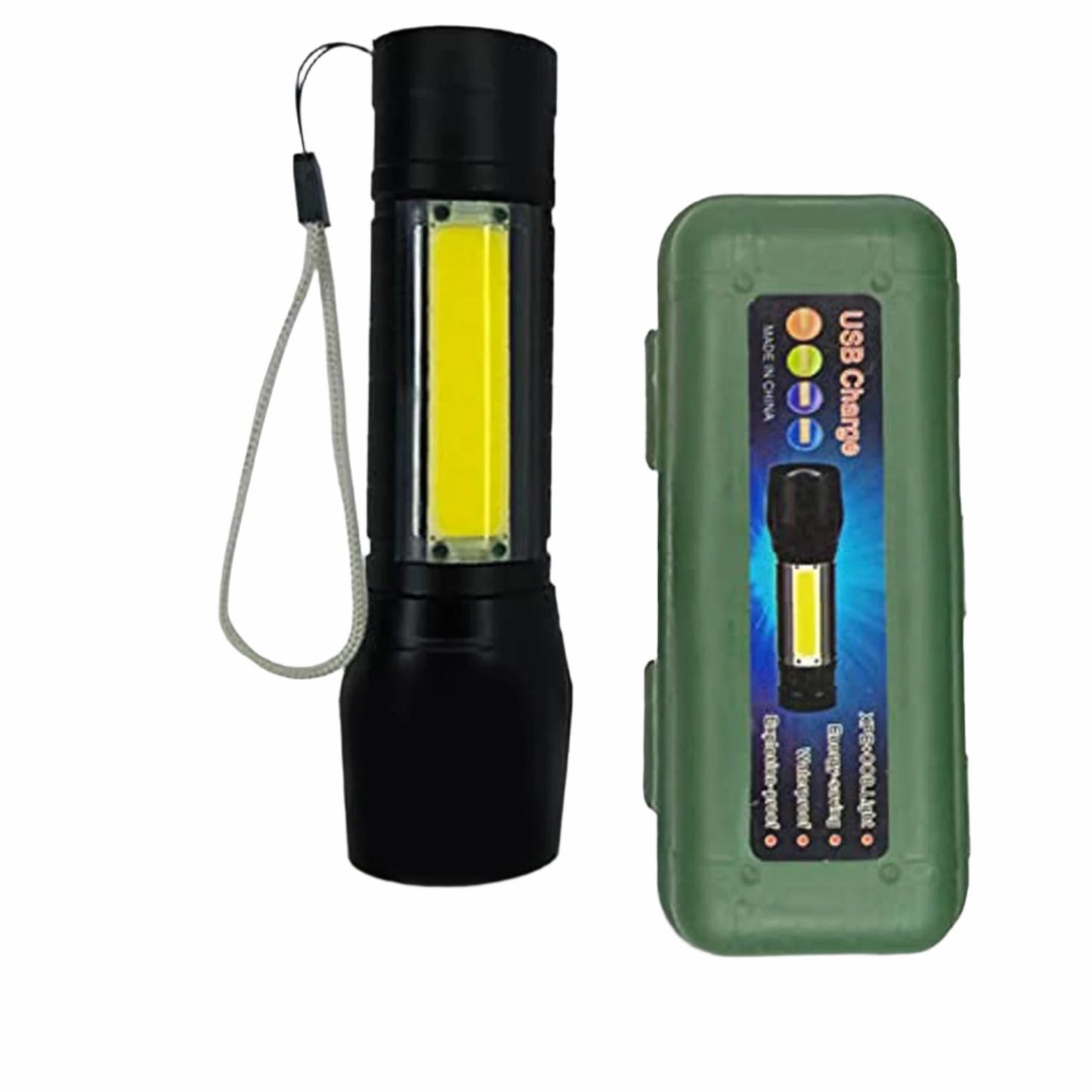 Mini Search Rechargeable LED Long Range Flashlight Emergency Light Torch - Springkart 