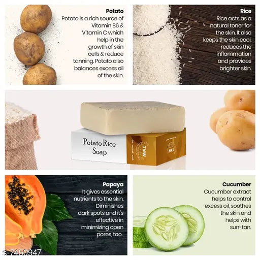 TNW - The Natural Wash Handmade Potato Rice Soap For Tanning and Pigmentation - 100 g