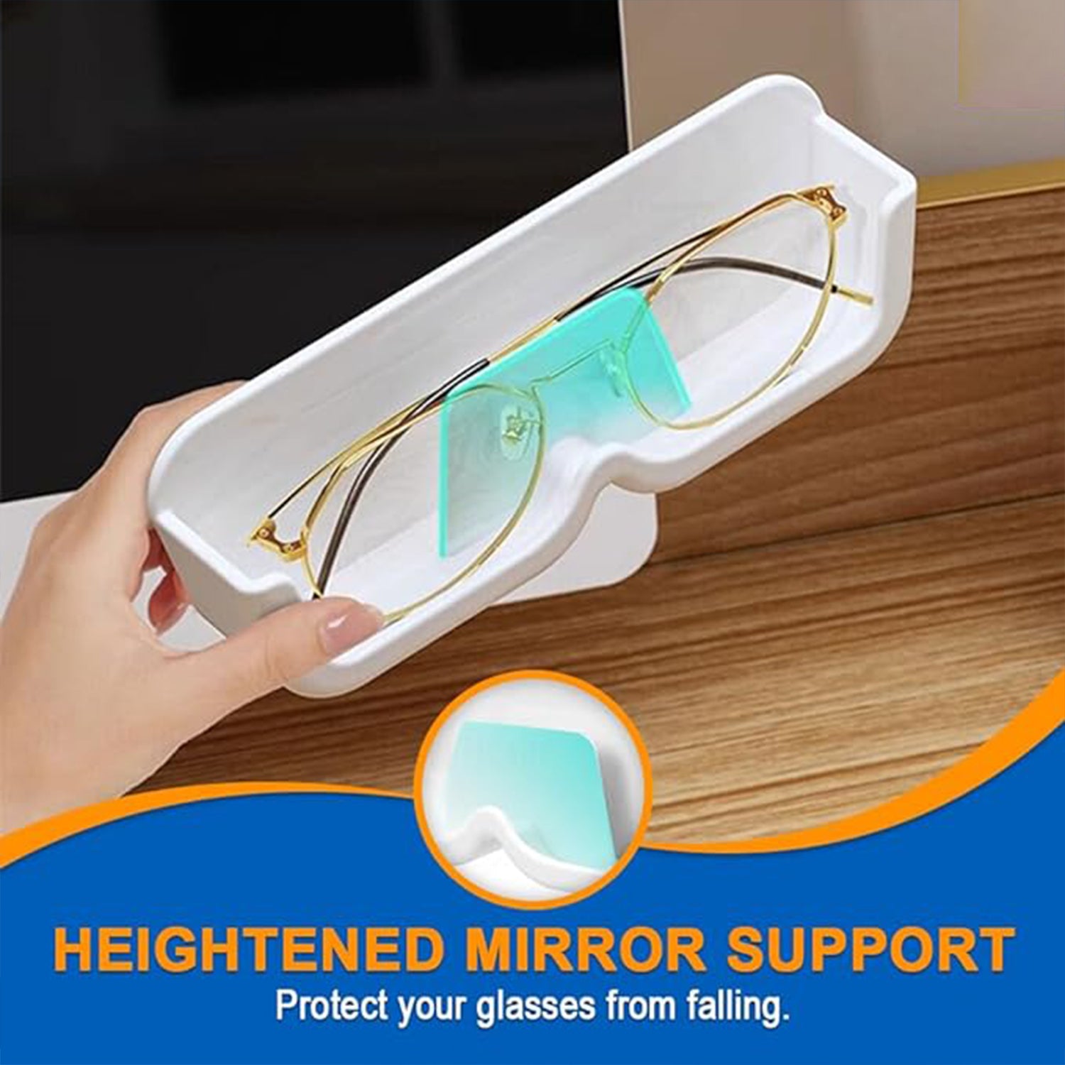 17823 Wall Mount Sunglass Organizer Simple Space Saving Glasses Storage Box Eyewear Stand Holder For Showcase Bedroom Apartment With 2 Pc Double Sided Adhesive Sticker (2 Pcs Set) - Springkart 