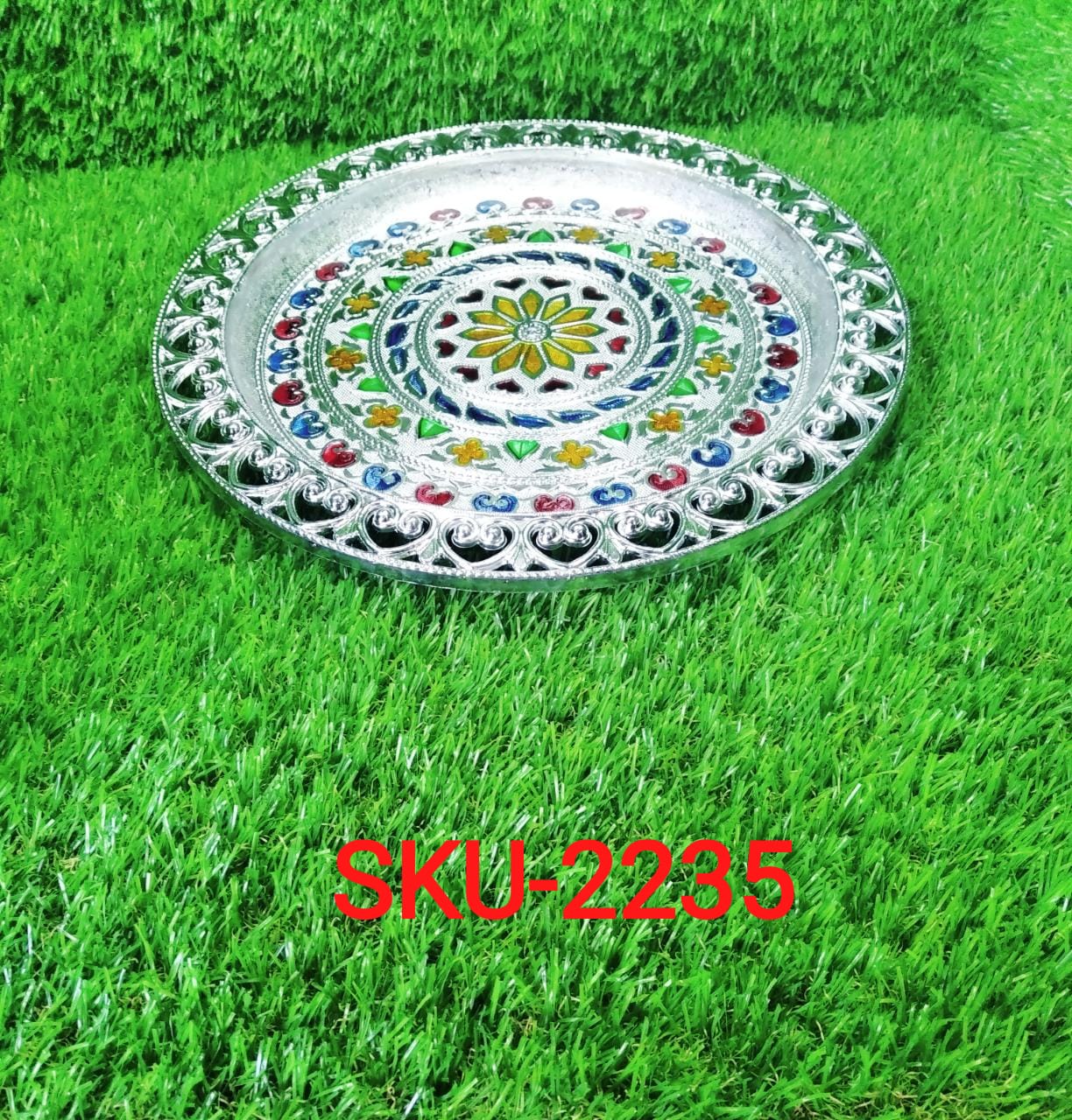 Silver Plated Pooja Thali - Springkart 