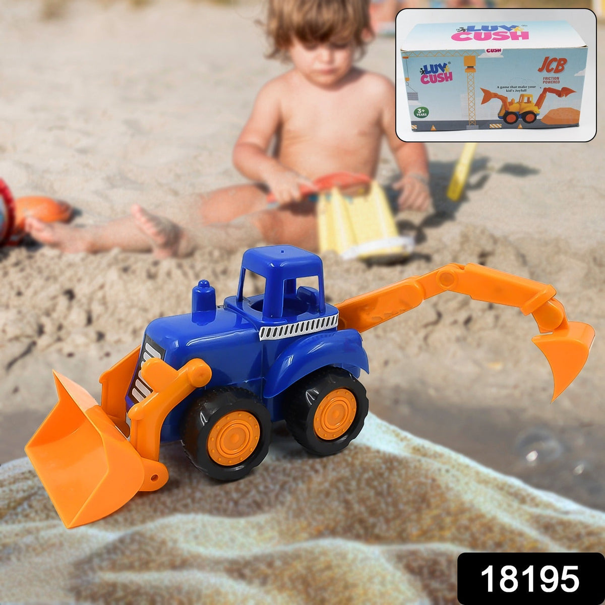 Friction Powered Construction JCB for Kids (1 Pc) - Springkart 