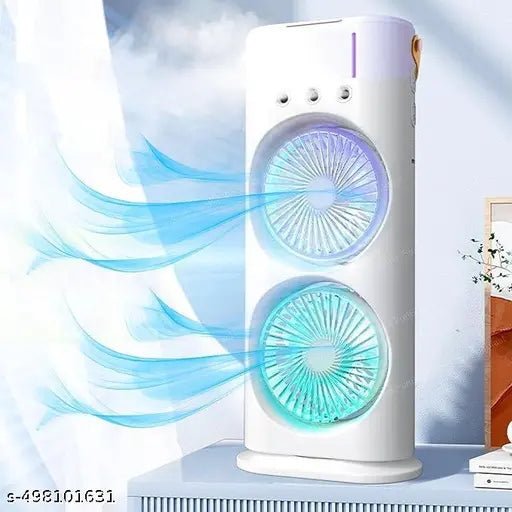 Portable Cooler Fan – Double Ended Spray Fan,Water Misting Fan, USB Rechargeable Mini Desktop Table Cooling Fan - Springkart 