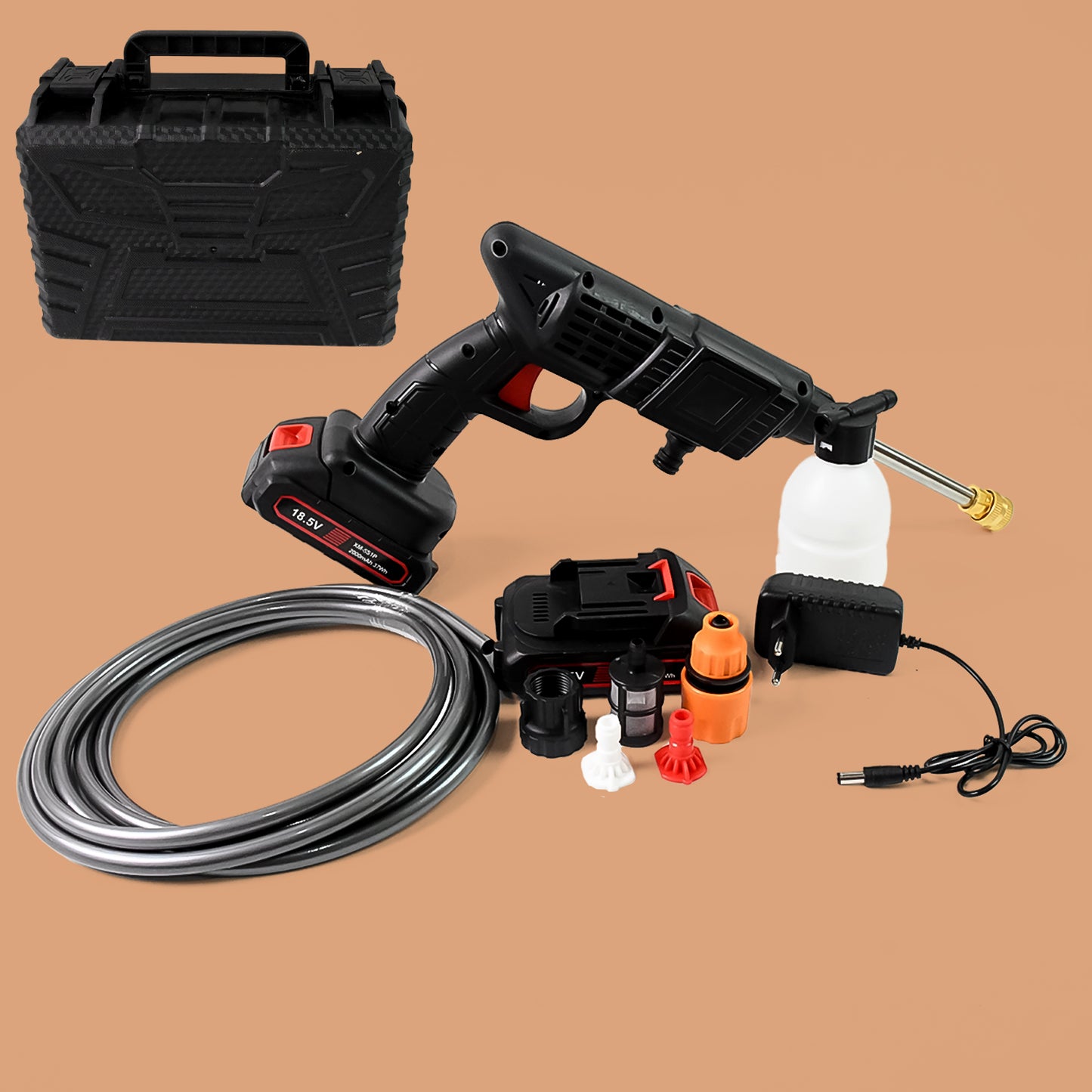 Double Battery 18.5v Rechargeable Electric Car Washer Gun (1 Set) - Springkart 
