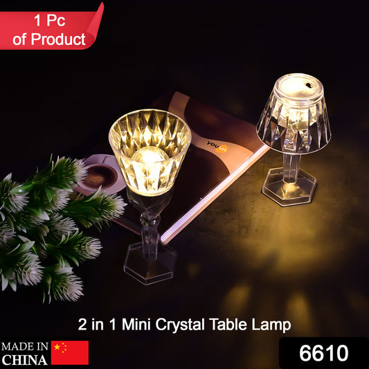 6610 2in1 Transparent Mini Crystal Table Lamp With Reflection Light - Springkart 