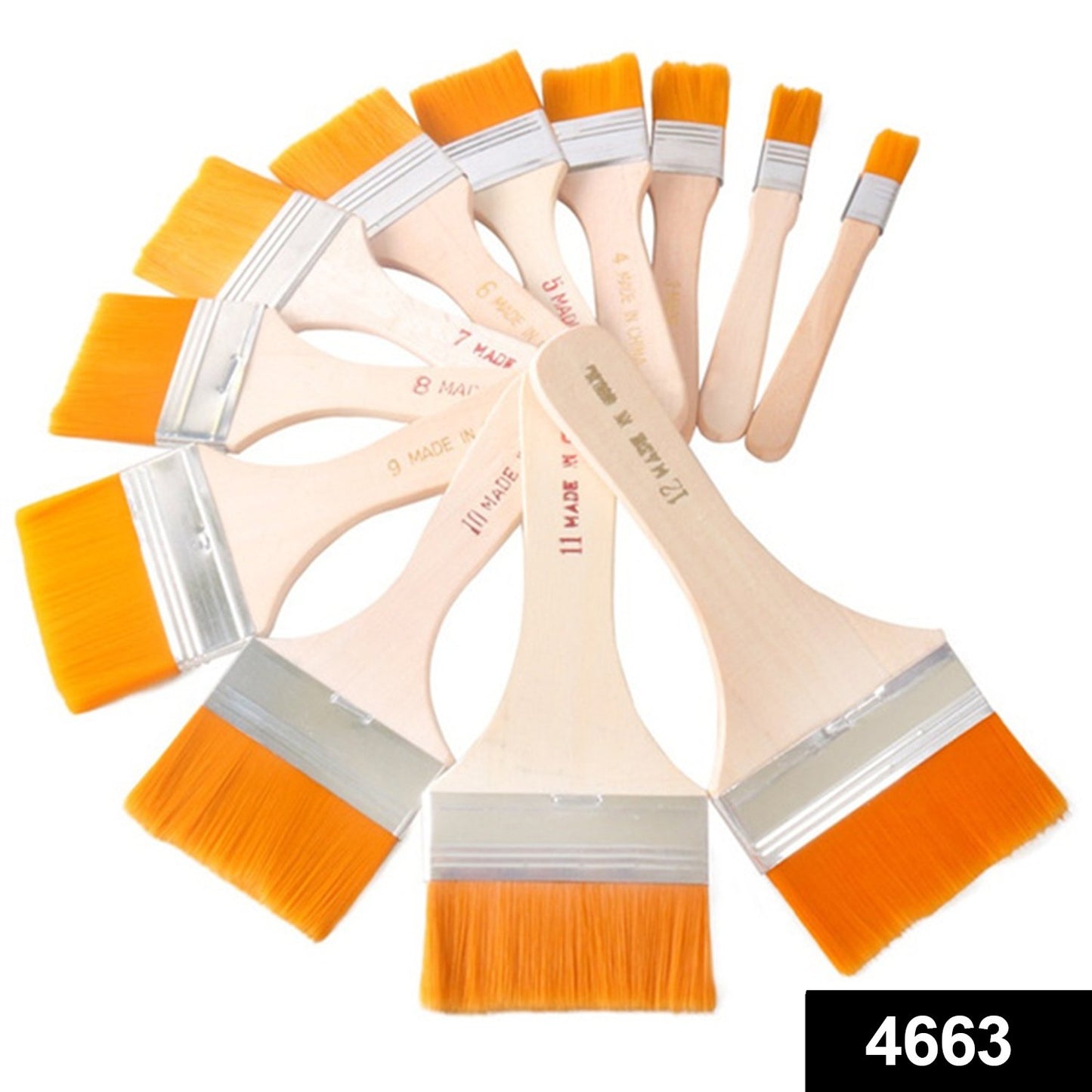 4663 Artistic Flat Painting Brush - Set Of 12