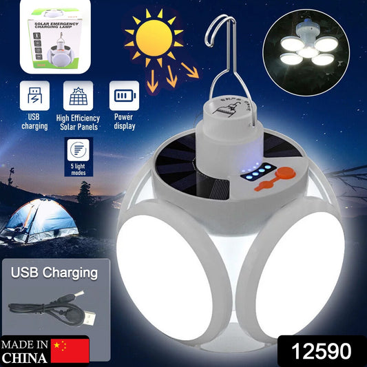 12590 Solar Multi-functional Emergency Led Light Bulb With Usb Charging Led Camping Lamp Camping Lamp Usb Rechargeable 5 Brightness Light Modes Foldable Camping Light Sos Ip65 Waterproof Camping Light Blackout Emergency Equipment Camping Gadgets - Springkart 