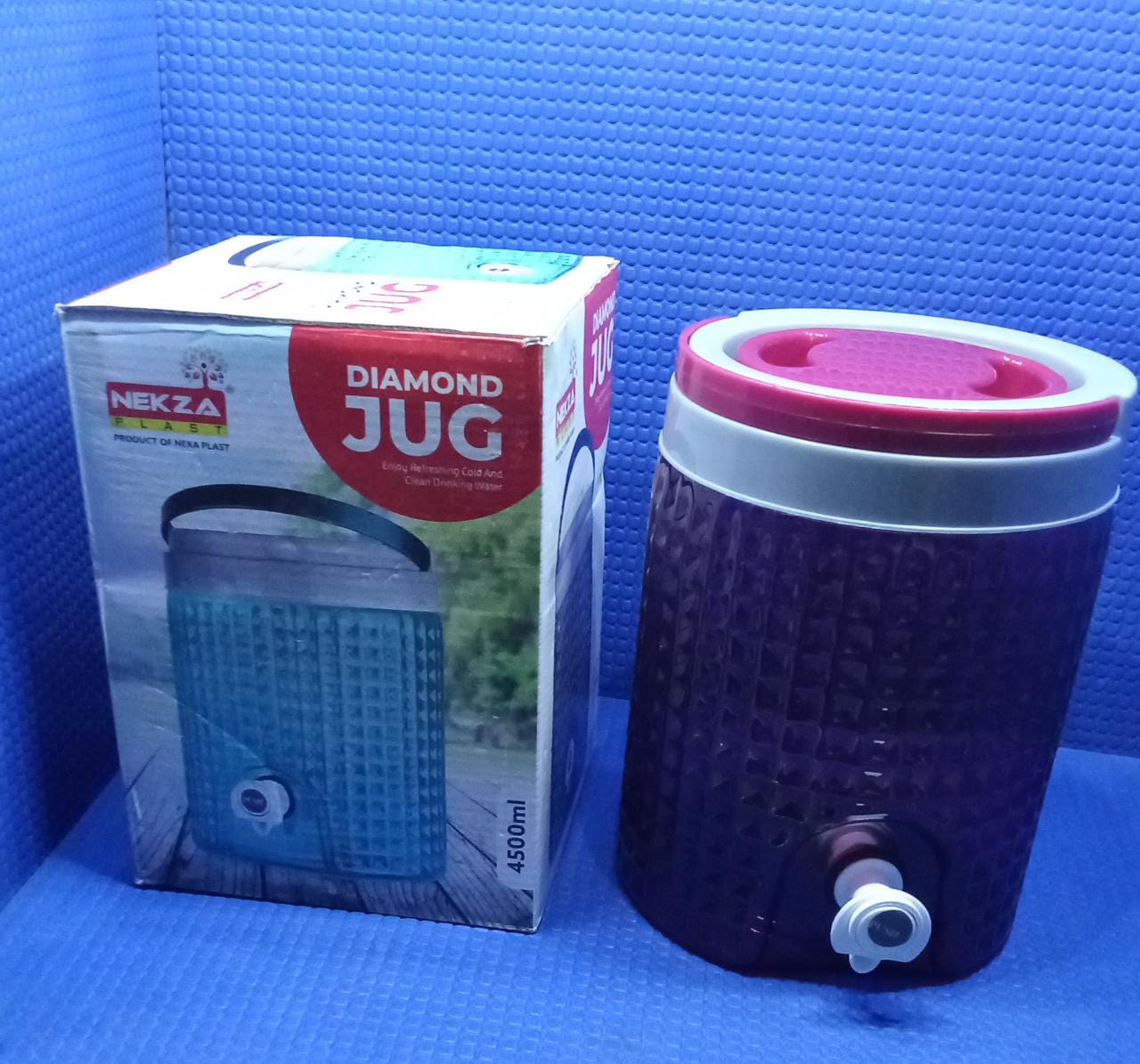 Diamond cut design plastic water jug to carrying water and other beverages. (4500Ml) - Springkart 