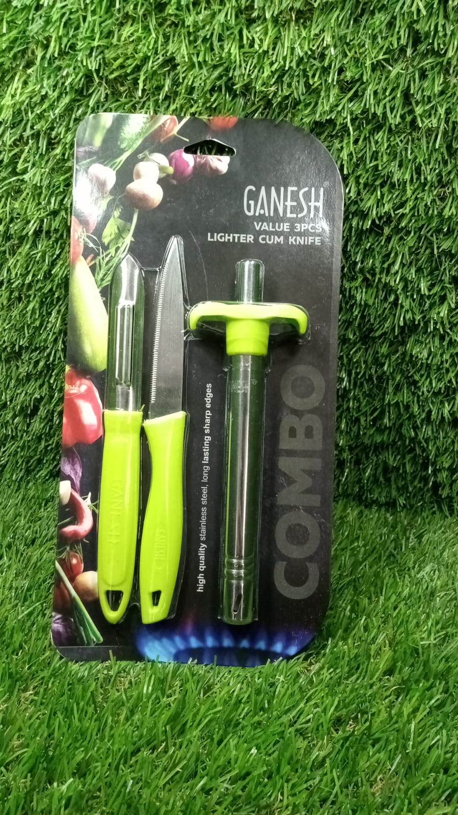 Ganesh 3pc Lighter Cum knife and peeler. - Springkart 