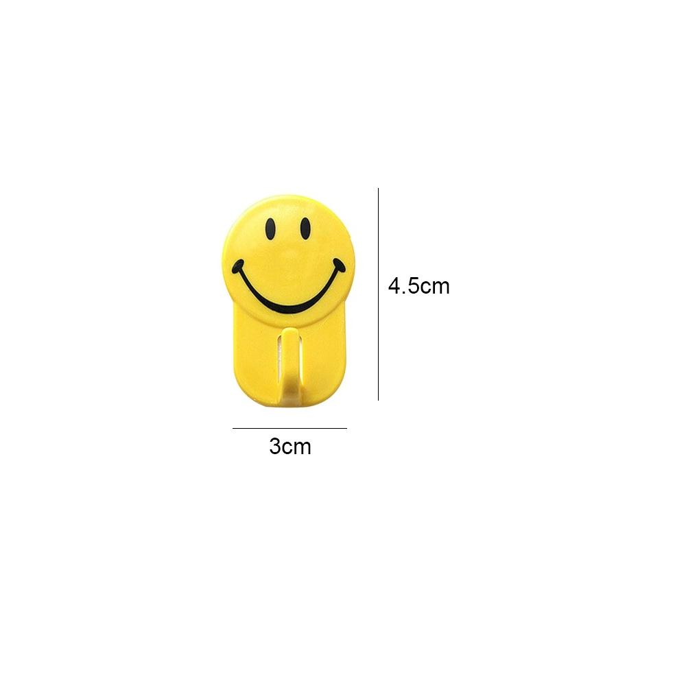 Plastic Self-Adhesive Smiley Face Hooks, 1 Kg Load Capacity (6pcs) - Springkart 
