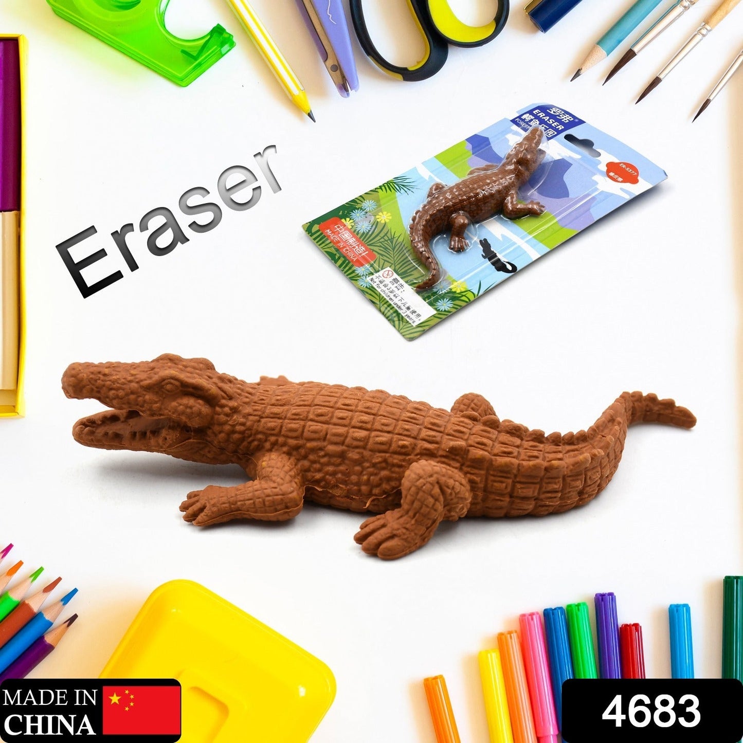 CROCODILE SHAPED ERASERS ANIMAL ERASERS FOR KIDS, CROCODILE ERASERS 3D ERASER, MINI ERASER TOYS, DESK PETS FOR STUDENTS CLASSROOM PRIZES CLASS REWARDS PARTY FAVORS - Springkart 