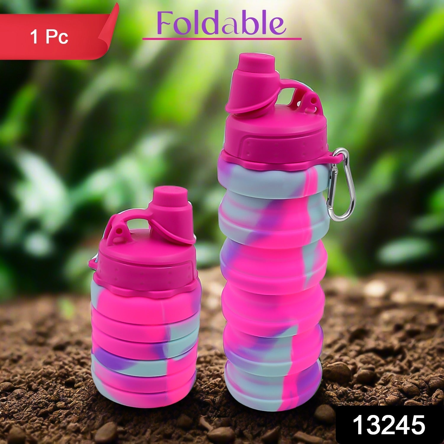 Silicone Foldable Water Bottle (1 Pc / 24 cm Foldable / 500 ML) - Springkart 
