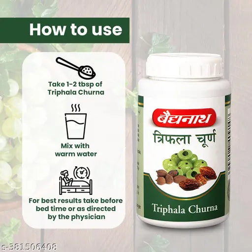 Baidyanath Triphala Churna 400g , Improves Bowel Movement & Indigestion, Constipation and Digestive Disorders - Springkart 