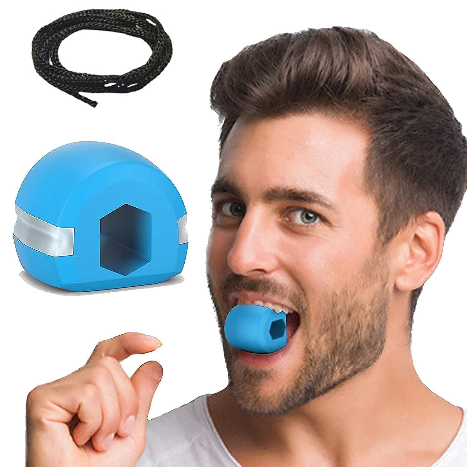 6101 V Cn Blue Jaw Exerciser Used To Gain Sharp And Chiselled Jawline Easily And Fast. - Springkart 