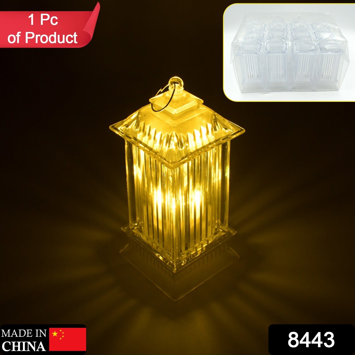 Lantern Shape Led Light Decorative LED Flickering Crystal Candle Light for Holiday Party, crylic Crystal Table Lamp Crystal Table Lamp Atmosphere Lamp Bedroom (MOQ :- 12pc) - Springkart 