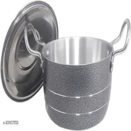 Bartan Hub Pot/Patila/Bhagona Set With Lid (2000 ML , Aluminium Made , Dishwasher Safe ) 