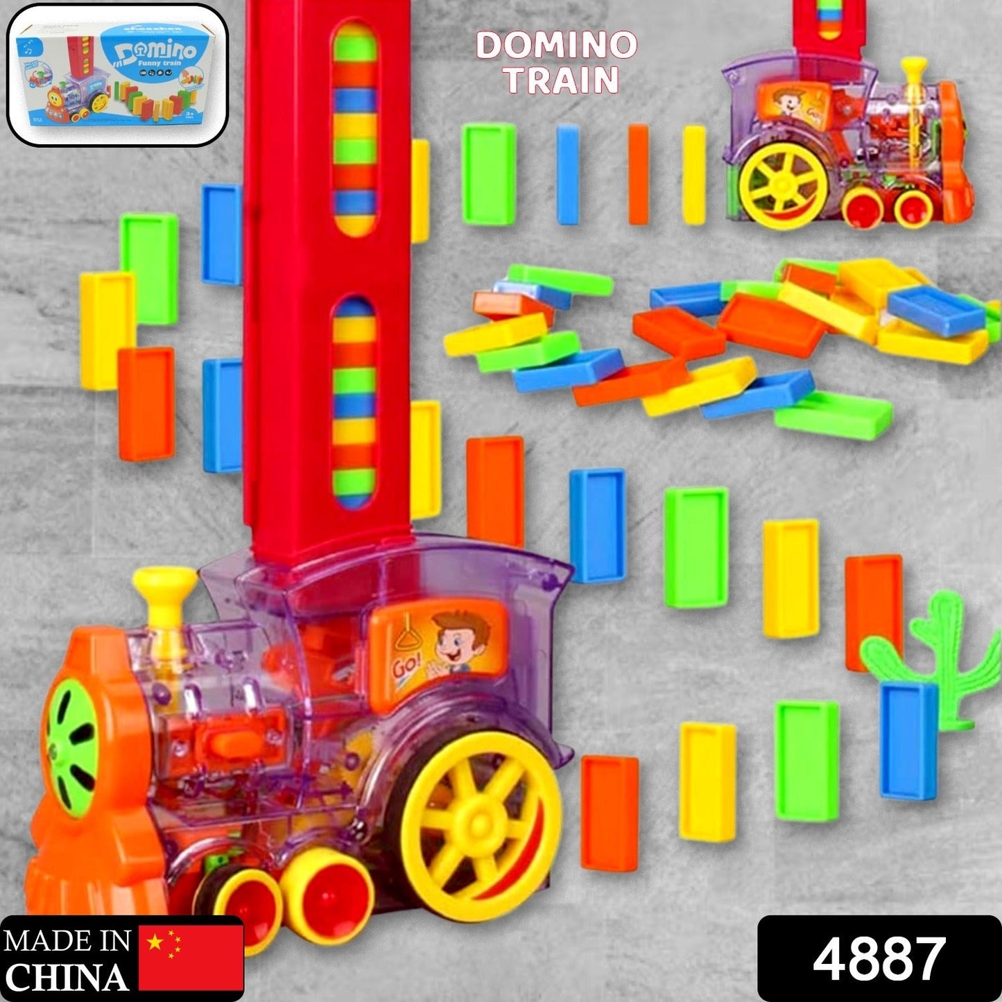 Play Game Transparent Funny Train Engine with Blocks Set 60 Blocks Toy with Music and Lights Automatic Blocks Toy Train Set for Kids ( Batteries not included) - Springkart 
