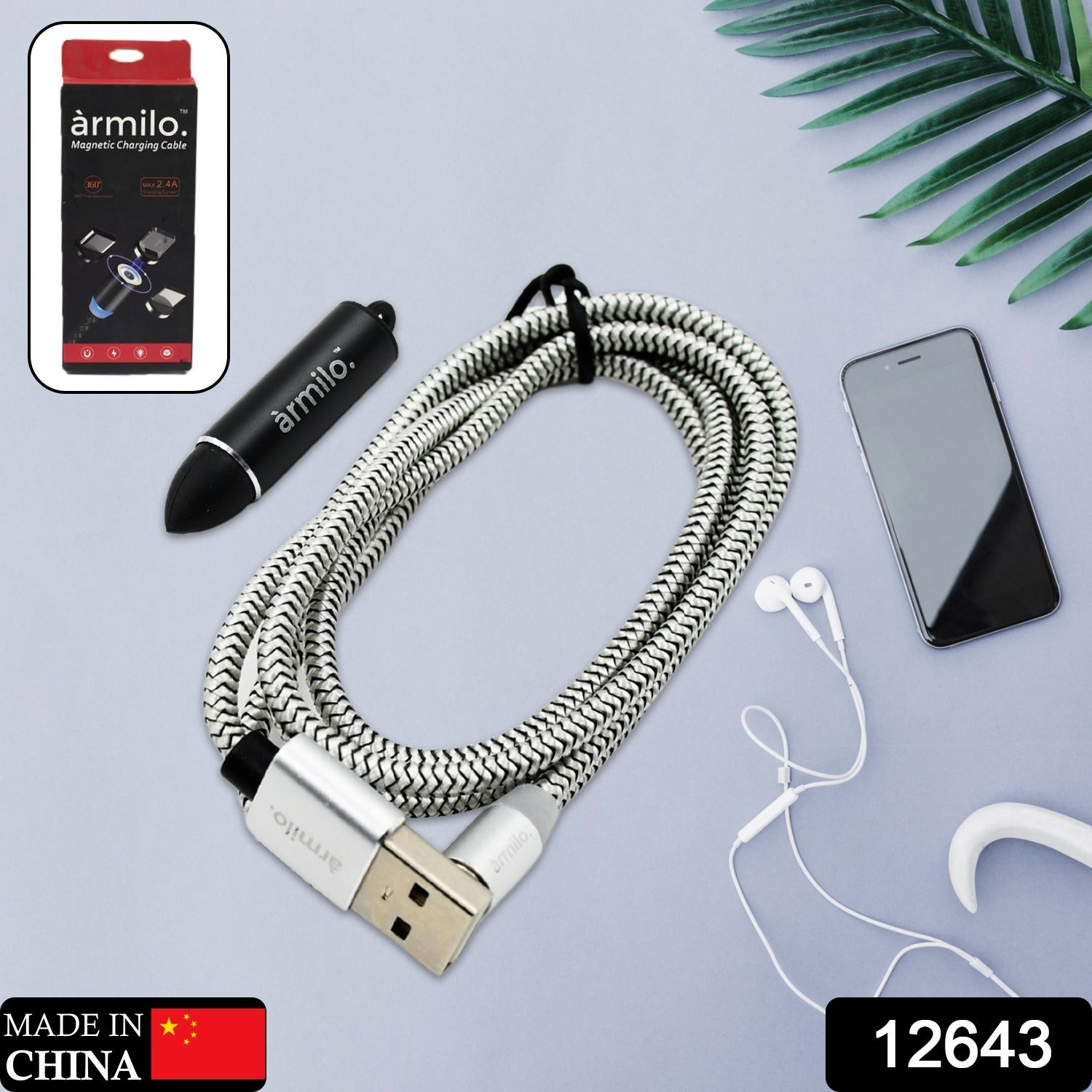Magnetic 3 In 1 Charging Cable, Fast Charging Cable with Micro, Type C & iPhone Support, Compatible, Micro USB| Mini USB| Type C USB| Compatible With Almost All Smartphones - Springkart 
