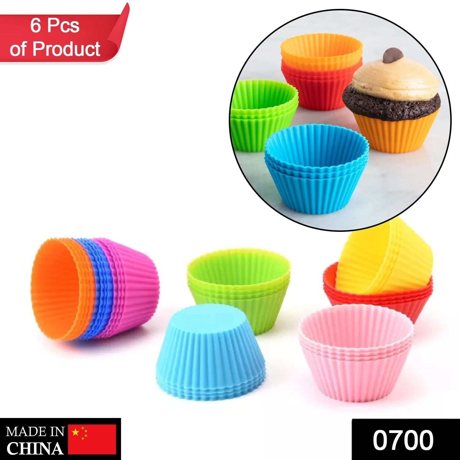 Silicone cupcake Shaped Baking Mold Fondant Cake Tool Chocolate Candy Cookies Pastry Soap Moulds (6 pc) - Springkart 