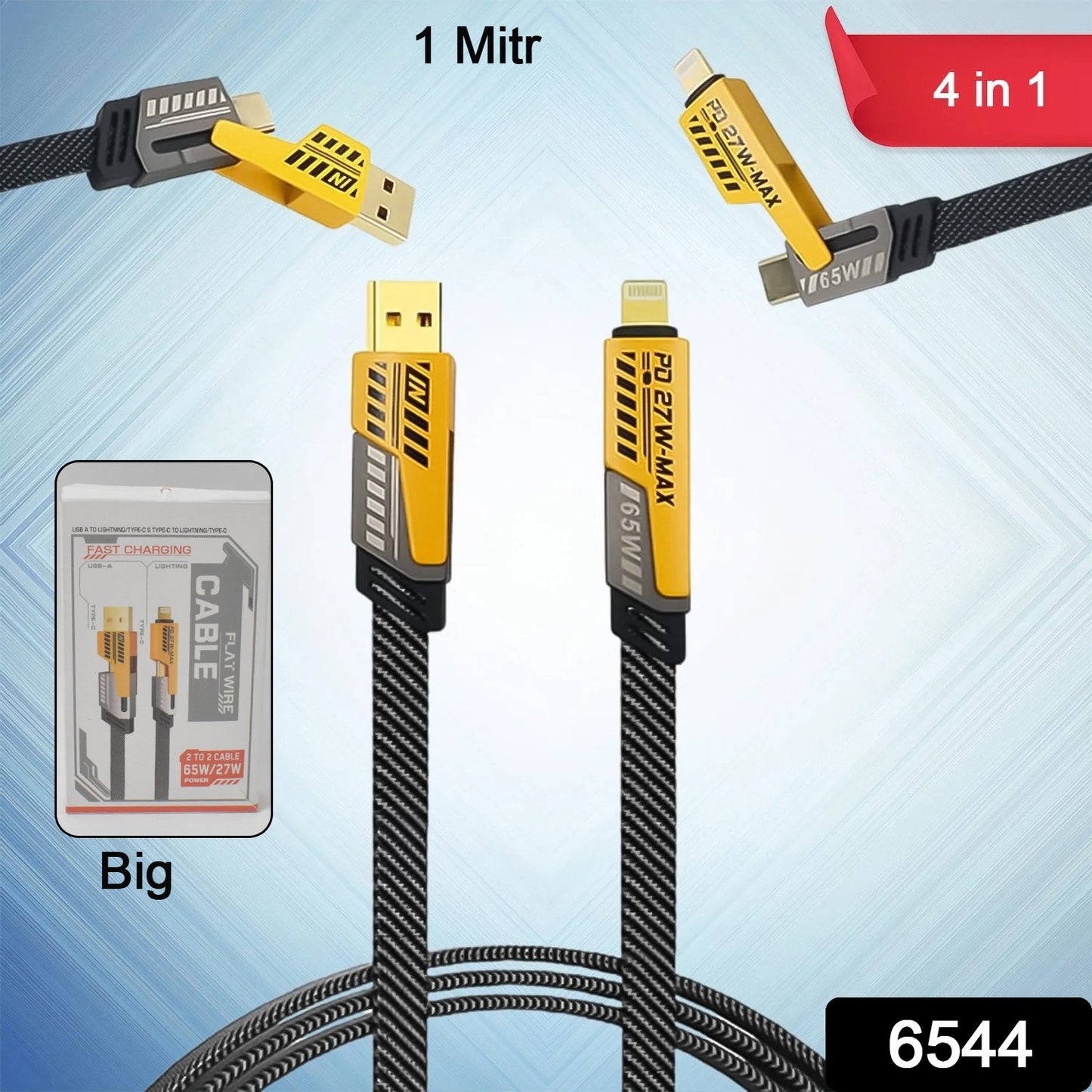 4 In 1 Charging Cable 65w Cable (1 Pc 1 Mtr.) - Springkart 