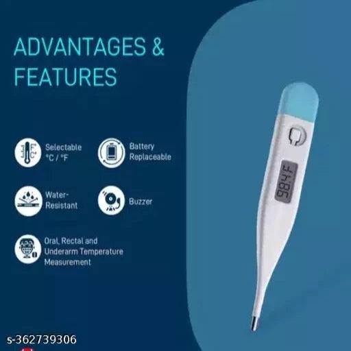 Digital Thermometer with One Touch Operation For Child and Adult Oral or Underarm Use Pack Of 1 ANY COLOUR - Springkart 