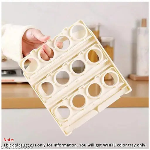 Foldable Egg Tray Stand | Multi-Tier Egg Organizer Rack for Fridge and Storage (White)