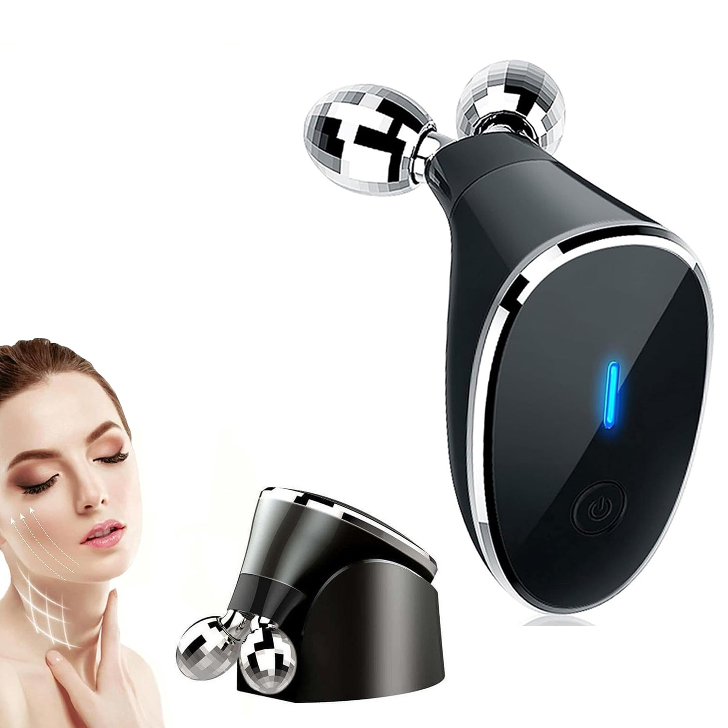 Microcurrent- Facial- Device Micro Current Face Massager Roller (1 Pc) - Springkart 