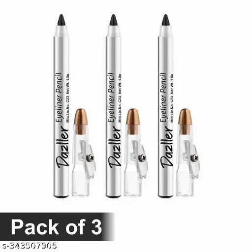 Dazller Eyeliner Pencil, 1.5g, Pack of 3