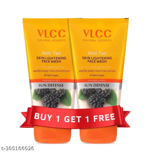 VLCC Anti Tan Skin Lightening Face Wash - 150 ml x 2 - Buy One Get One