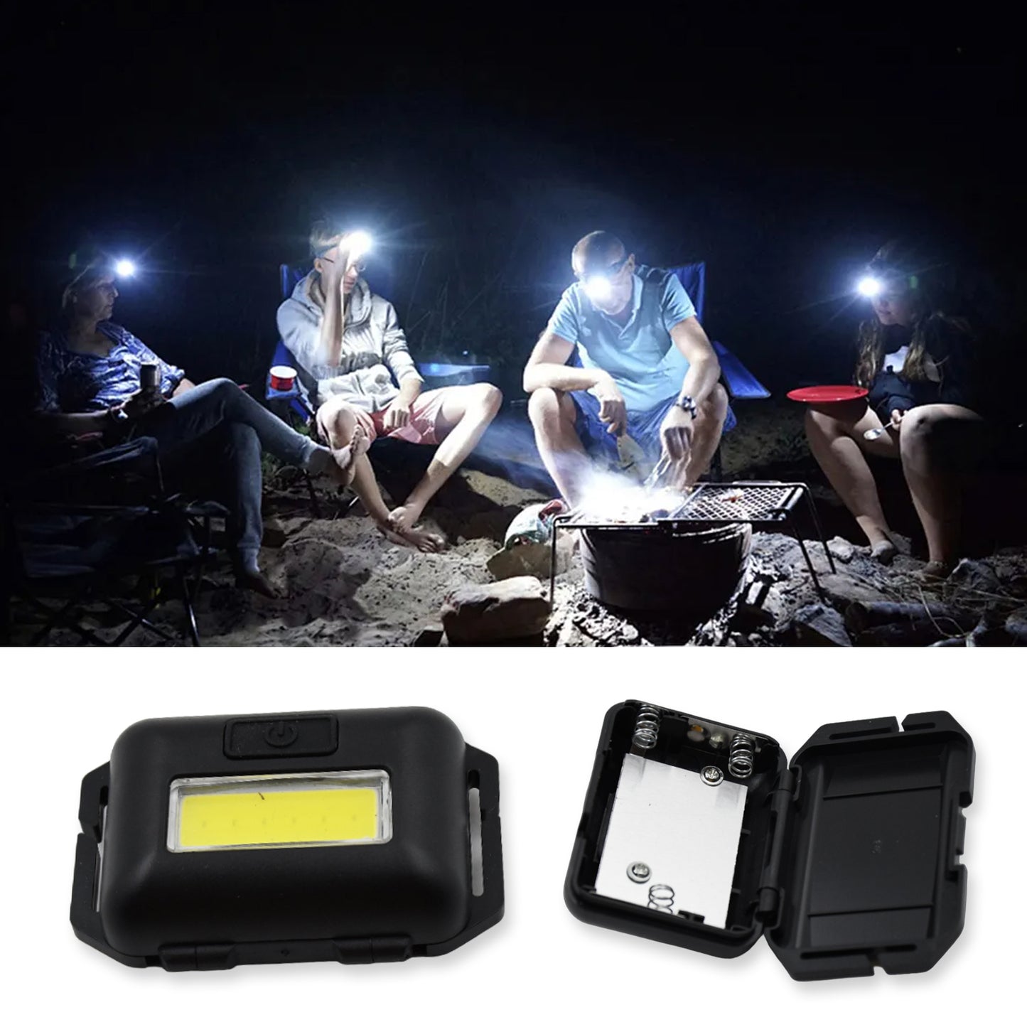 9377 Head Lamp Flashlight Waterproof Portable Lantern Headband Light Torch Lamp For Outdoor Camping Hiking Backpack Cycling Running Hunting 10w Cob(1 Pc)