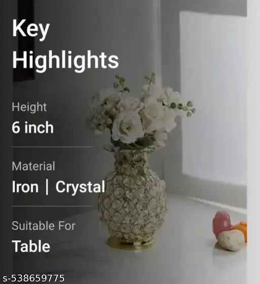 Decorative showpiece crystal flower vase