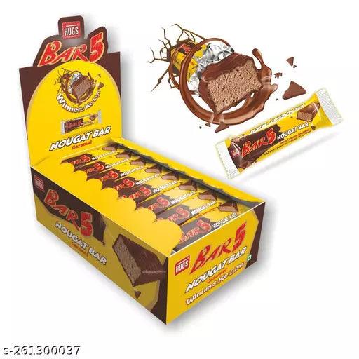 Hugs Bar 5 Choco Nougat Bar - Caramel & Nougat Chocolate (30 pcs) - Springkart 