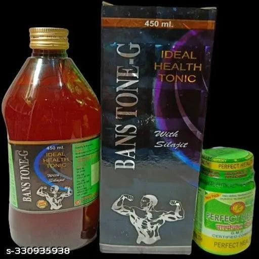 PERFECT HEALTH CAPSULE & BANSTONE G BODY GROW TONIC COMBO PACK OF 2|{450 ML,50 CAPSULE}