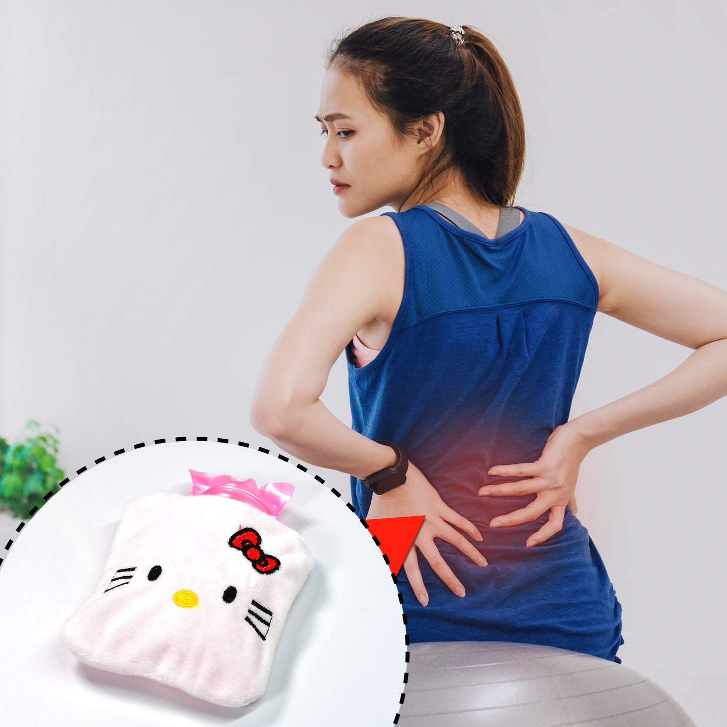 6526 White Hello Kitty Small Hot Water Bag With Cover For Pain Relief Neck Shoulder Pain And Hand Feet Warmer Menstrual Cramps. - Springkart 