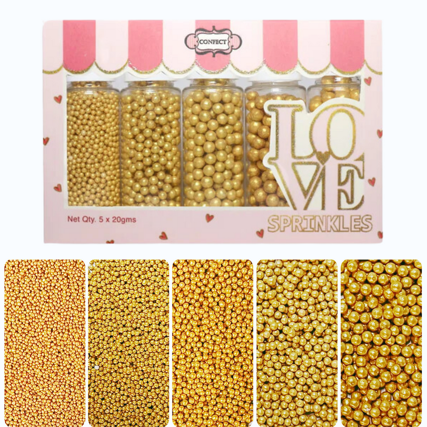 All That Glitters Gold Disco Balls Assorted Sprinkles (DB-12) - 100Gms