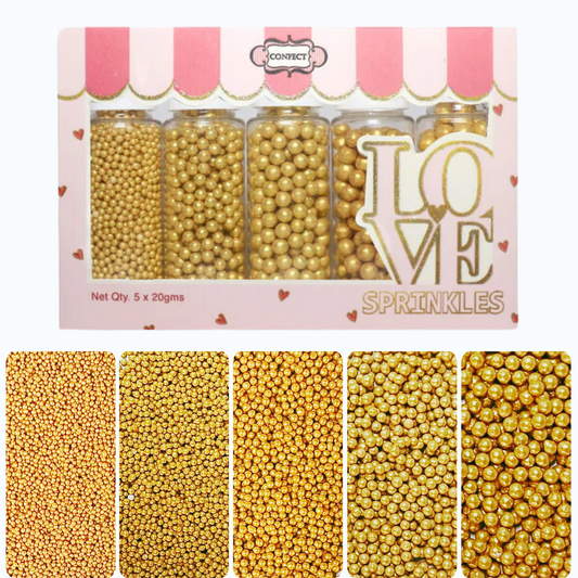 All That Glitters Gold Disco Balls Assorted Sprinkles (DB-12) - 100Gms