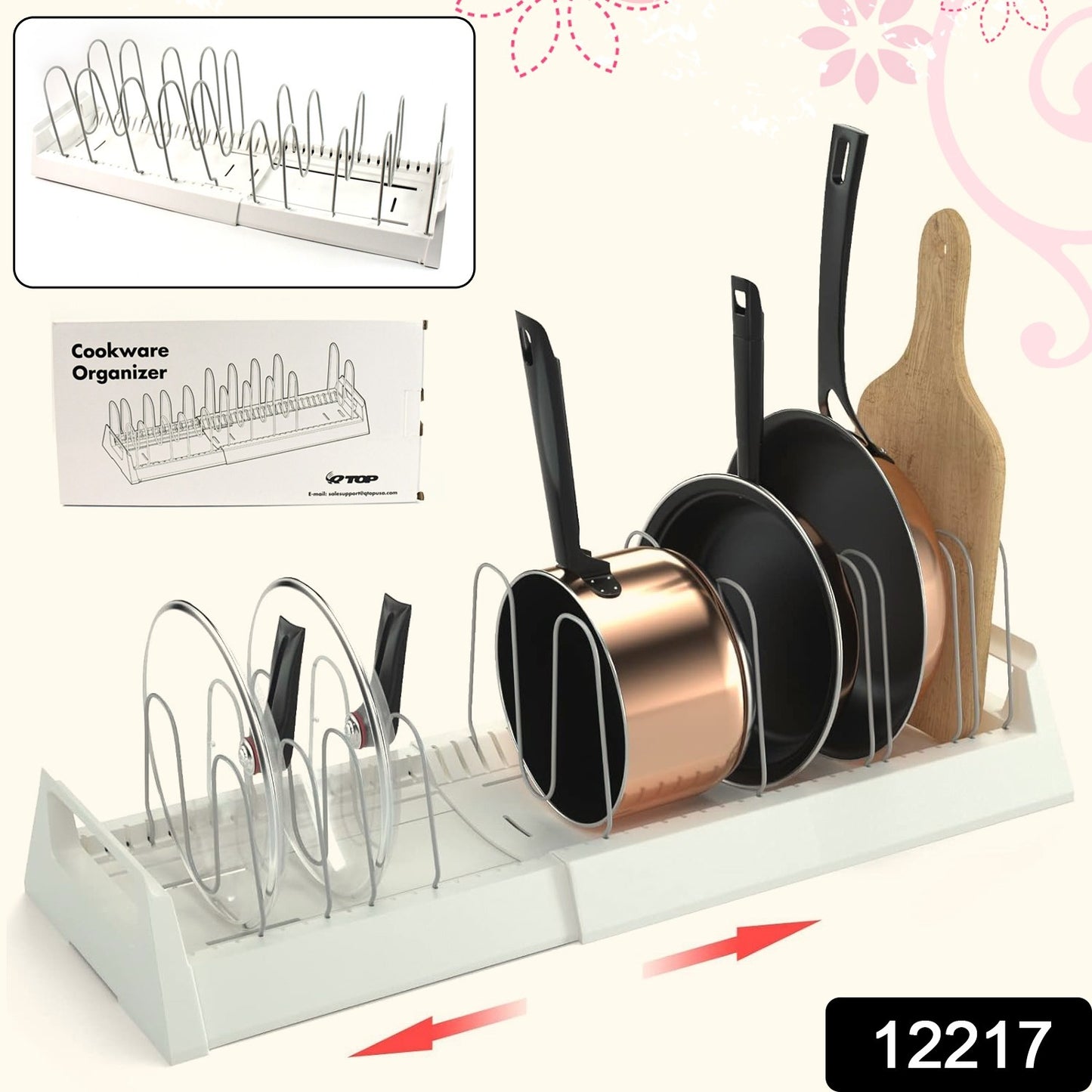 Pots And Pans Organizer Rack For Under Cabinet - Springkart 