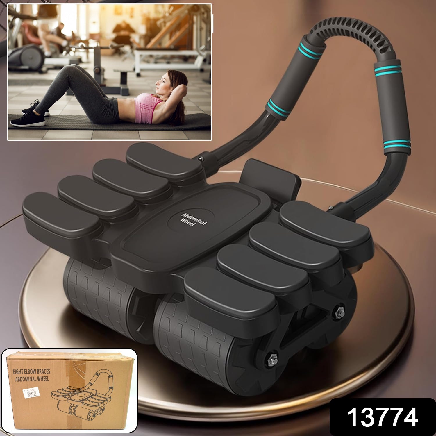 Automatic Rebound Abdominal Wheel With 8 Elbow Supports (1 Pc) - Springkart 